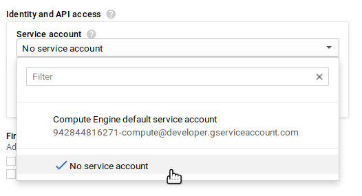 Disable service accounts for the server